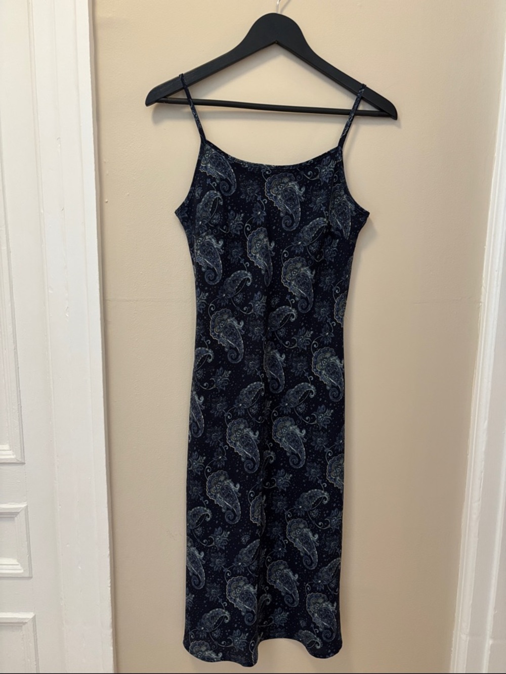Vintage Navy Paisley Midi Slip Dress
